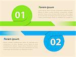 Curling ribbon infographic template with 2 options and details