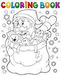 Coloring book Santa Claus in snow 4 - eps10 vector illustration.