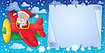 Santa Claus in plane theme image 8 - eps10 vector illustration.