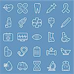 Medical lines icons set graphic illustration design