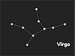 star constellation of virgo on black background, vector