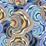 Graphic seamless abstract pattern of unusual elements