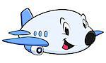 Vector illustration of a cute cartoon airplane for design element