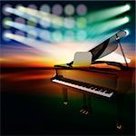 abstract dark jazz background with grand piano on music stage