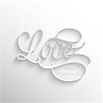 Valentines Day background with the word love in decorative lettering