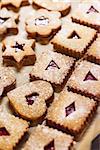 Linzer cutout cookies with jam