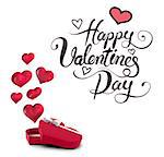 Happy valentines day against hearts flying from box