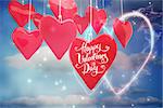 Happy valentines day against valentines heart design