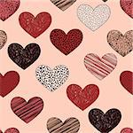 Vector seamless Pattern with hearts, fully editable eps 10 file with clipping mask and seamless pattern in swatch menu