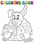 Coloring book Easter rabbit theme 1 - eps10 vector illustration.