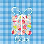 Blue Happy Easter Background Vector Illustration. EPS10