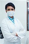 Portrait of female dentist wearing surgical mask