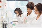 Science students working in the laboratory at the university