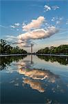 The Washington Monument with reflection as seen from the Lincoln Memorial, Washington D.C., United States of America, North America