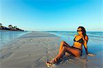 Girl on Sugar Beach, Bantayan Island, Cebu, The Visayas, Philippines, Southeast Asia, Asia