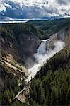 The Upper Falls in the Grand Canyon of Yellowstone in the Yellowstone National Park, UNESCO World Heritage Site, Wyoming, United States of America, North America