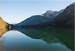 Landscape of Mountains Reflected in Lake in Autumn, Langbathsee, Austria