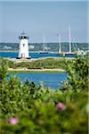 Edgartown Lighthouse overlooking Edgartown Harbor in Edgartown, Martha's Vineyard, Massachusetts, USA