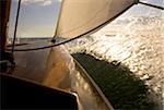 Sailing aboard an SS class sailboat from the Museum of Yachting in Newport, Rhode Island, USA