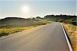 Country Road with Sun in Summer, Norderney, East Frisia Island, North Sea, Lower Saxony, Germany