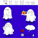 ghost funny cartoon set in vector format very easy to edit