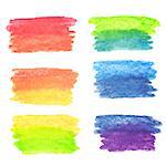 Vector set of rainbow watercolor banners. Also available as a Vector in Adobe illustrator EPS format, compressed in a zip file. The vector version be scaled to any size without loss of quality.
