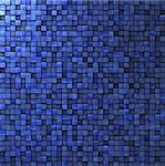 mosaic wall in cobalt blue