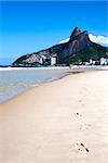 footprint of leblon beach in rio de janeiro brazil