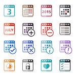 Colored calendar icons, vector eps10 illustration