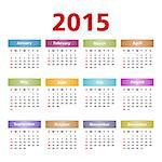 2015 Calendar, vector eps10 illustration