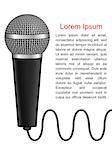 Microphone with wire and place for text, vector eps10 illustration