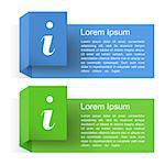 Blue and green information banners on white background, vector eps10 illustration