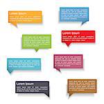 Set of colorful speech bubbles with shadows on white background, vector eps10 illustration