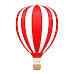 Hot air balloon on white background, vector eps10 illustration