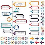 Timeline infographics elements collection, vector eps10 illustration