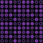 Black vector seamless pattern with violet gear wheels