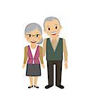 Happy grandparents isolated on white vector illustration