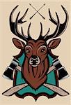 vector illustration of a stag's head as a trophy