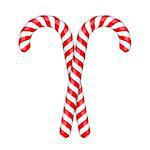 Two candy canes on white backgrond, vector eps10 illustration