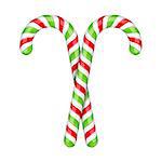 Two candy canes on white background, vector eps10 illustration