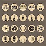 Set of musical icons, vector eps10 illustration