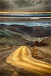 Artists Pallette Drive in Death Valley California USA at sunset