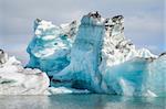 Icebergs on the Jokulsarlon Ice lagoon in summer