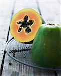 Halved Papaya