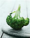 Broccoli on a wooden plate