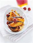 Caramelised apple with vanilla and raspberries