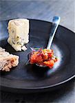 Blue cheese with tomato confit