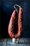 A whole smoked salami from Sardinia