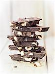 Pieces of hazelnut chocolate