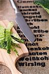 Savoy cabbage cut into strips